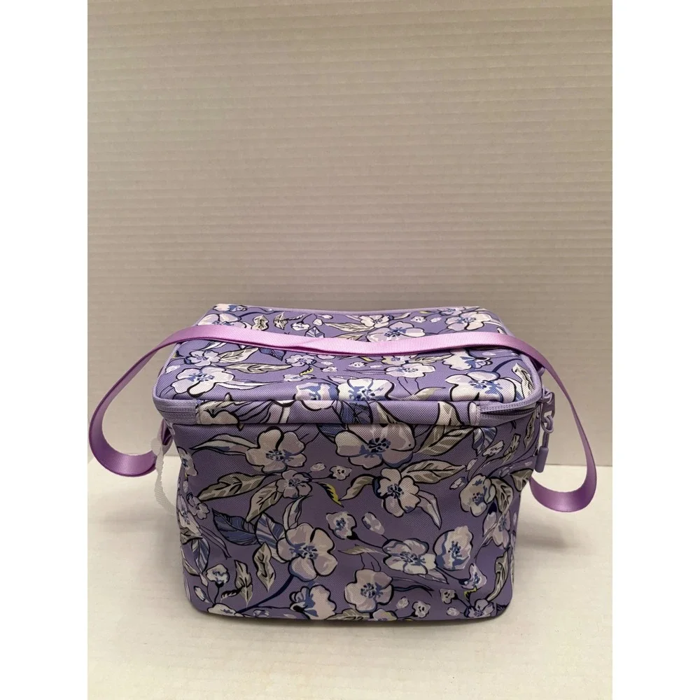 Vera Bradley Purple Floral Insulated Lunch Bag Cooler Adjustable Strap